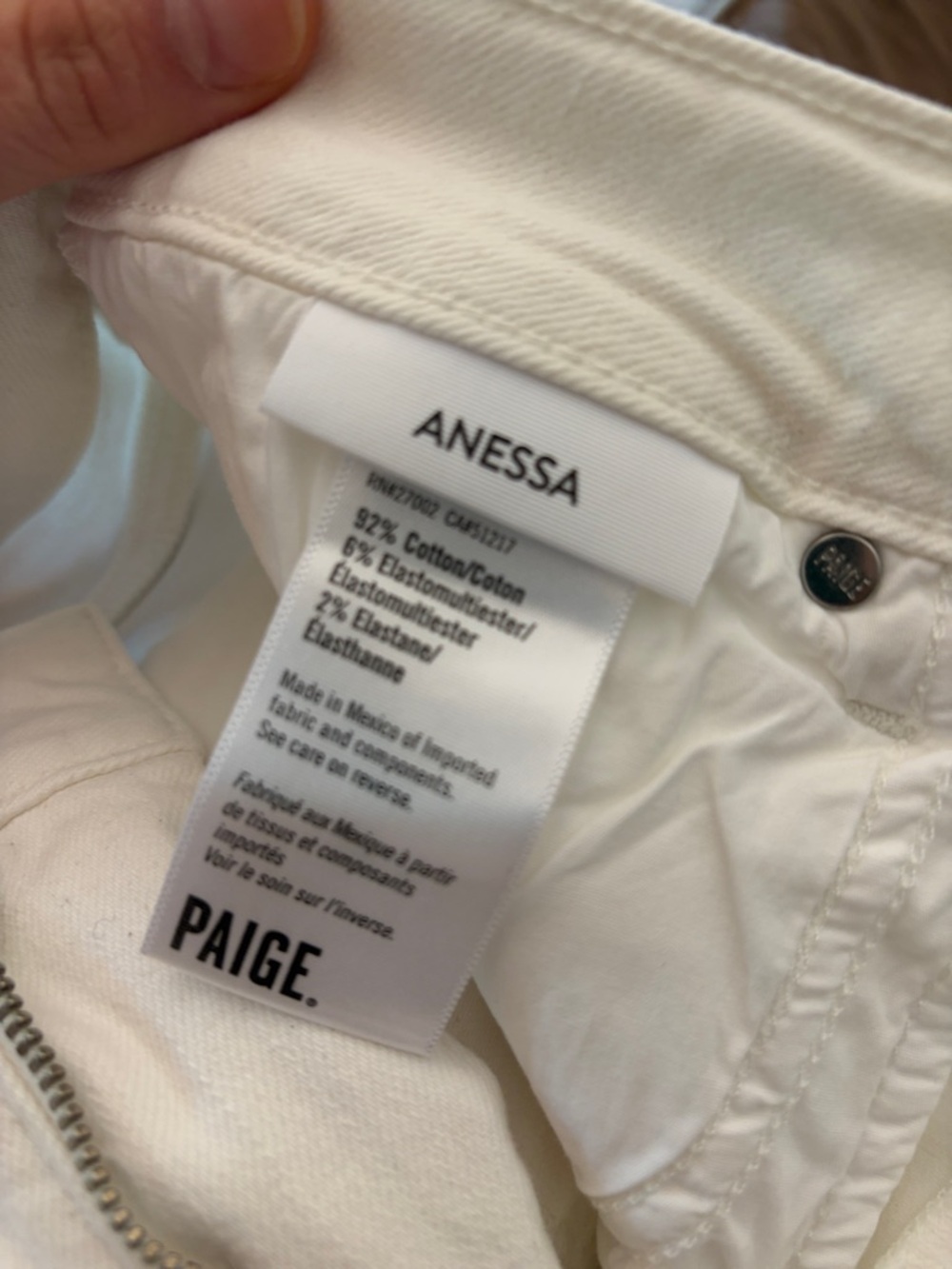 PAIGE Anessa Wide Leg Jean Light Ecru - Picture 3 of 4